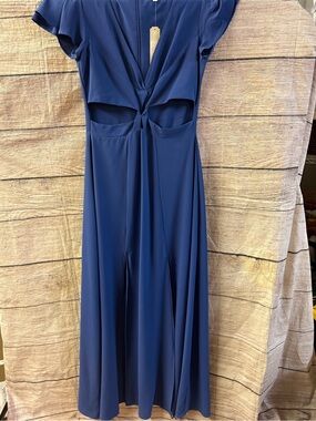 😍 NWT G B Navy Cutout Midi Dress - Elegant Women's Dress